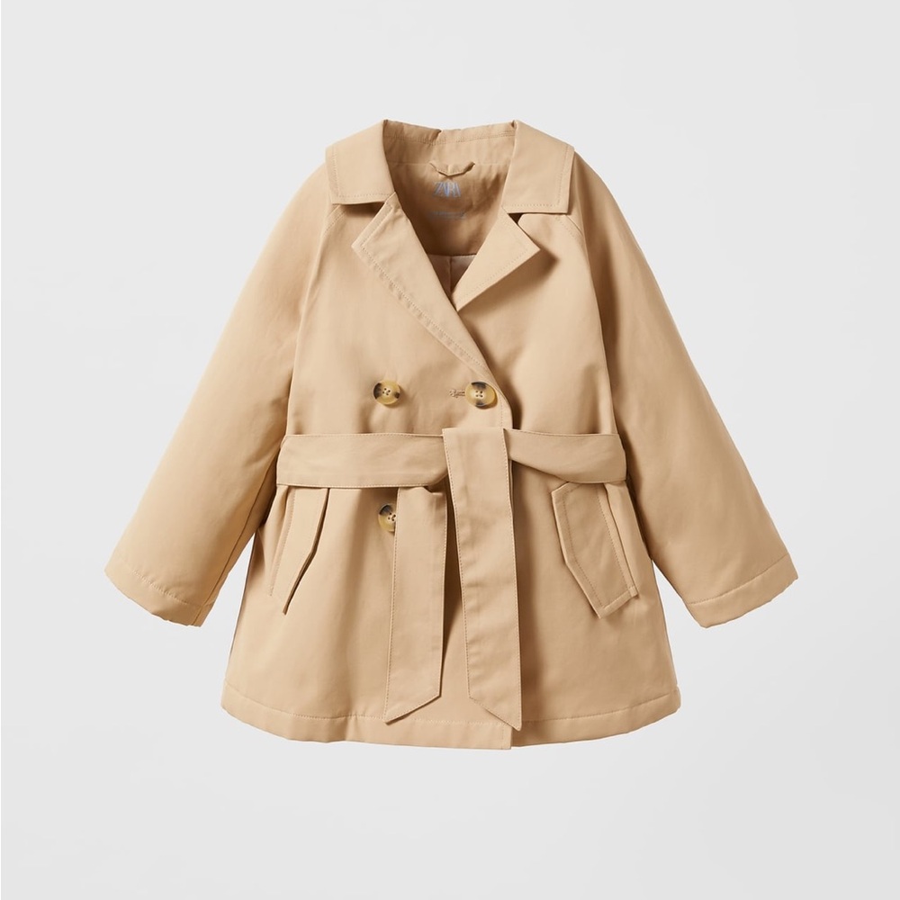 Zara toddler padded trench coat size 18-24 months, beige color